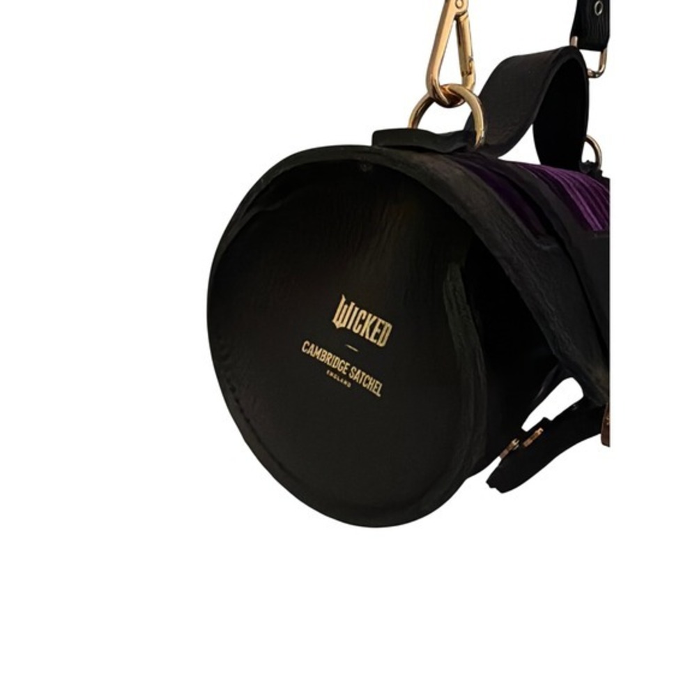 Cambridge Satchel x Wicked Elphaba Bag Black Leather Purple Velvet Crossbody - Picture 5 of 15
